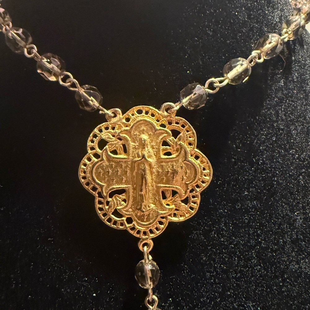 Gold Filigree Lariat Necklace - Elegant Women's Necklace - Picture 3 of 6